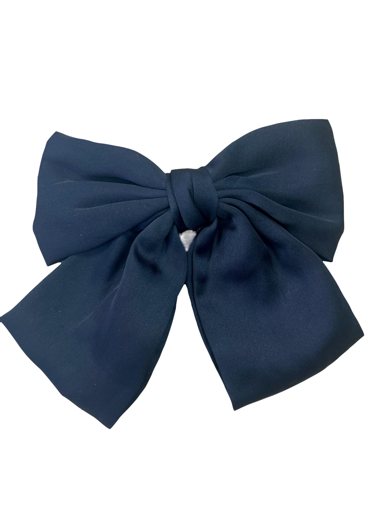 Black Handmade Satin Oversized Bow Hair Clip One Size