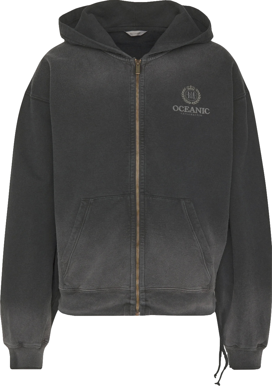 Holzweiler Grey Oceanic Zip Hoodie - Zip-up Sweatshirt UK XS