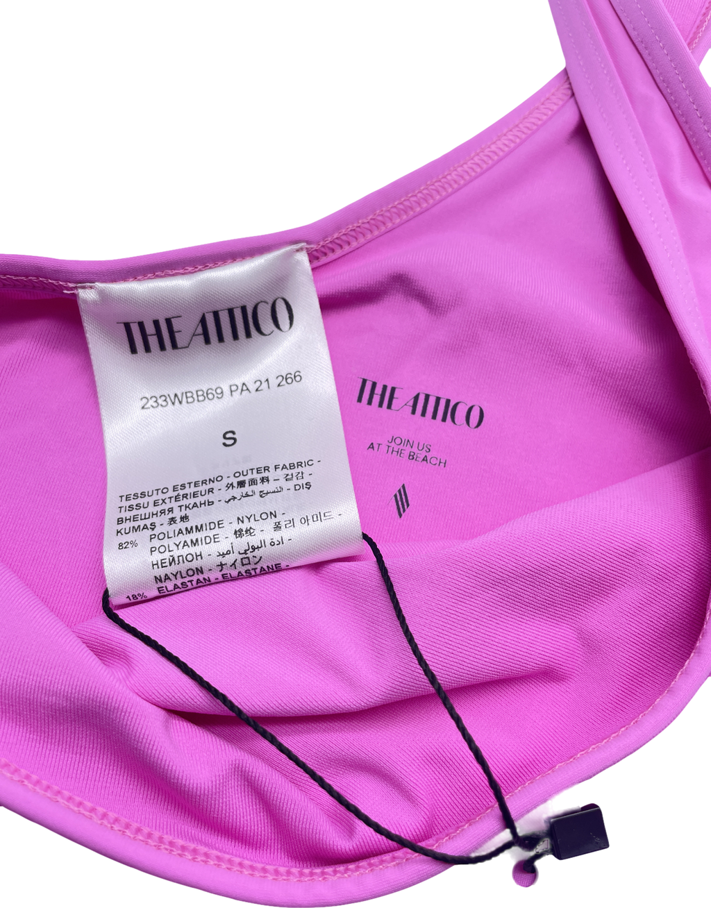 the attico swimwear Pink The Attico Logo Printed One Piece Swimsuit UK S