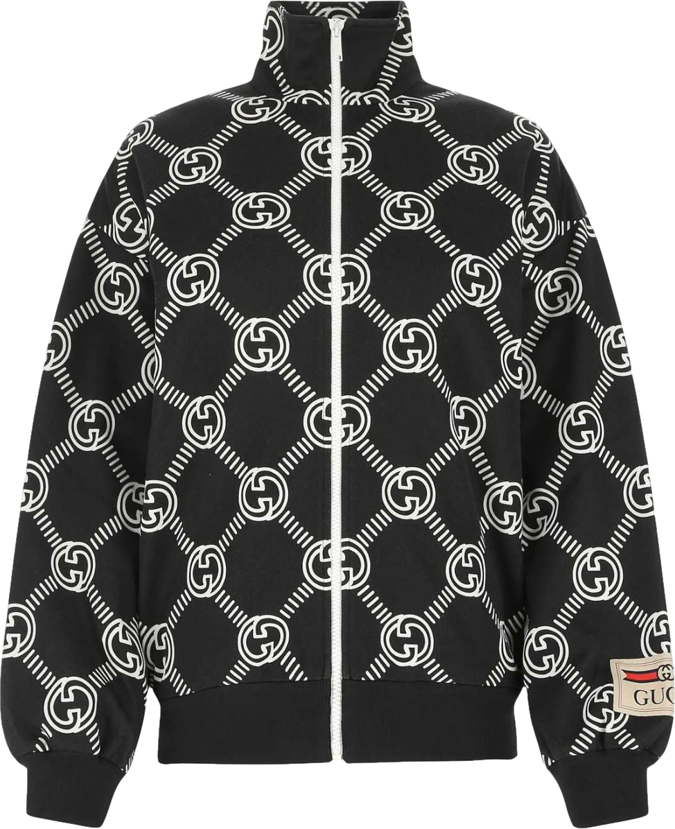 Gucci Black / White Interlocking G Zipped Jacket UK XXS