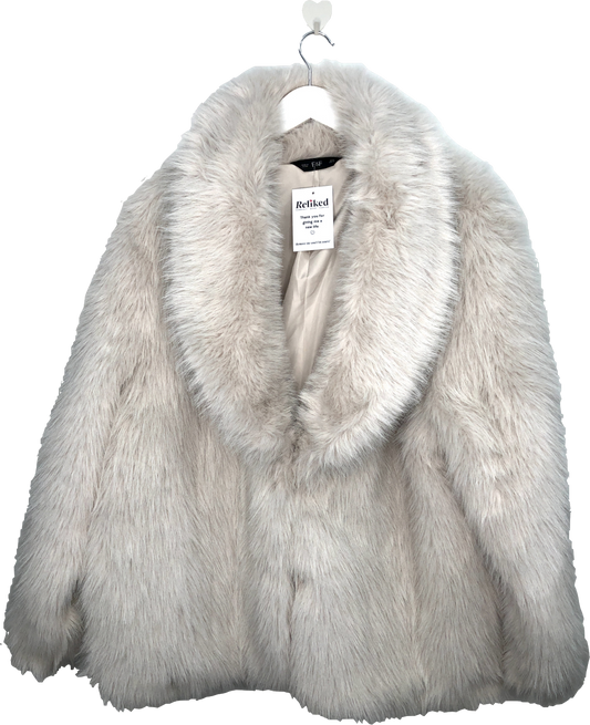 F&F Nude Abbey Clancy Faux Fur Coat UK XL