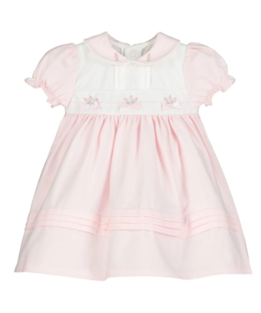 Emile Et Rose pink wisteria short sleeve baby dress UK 1 month