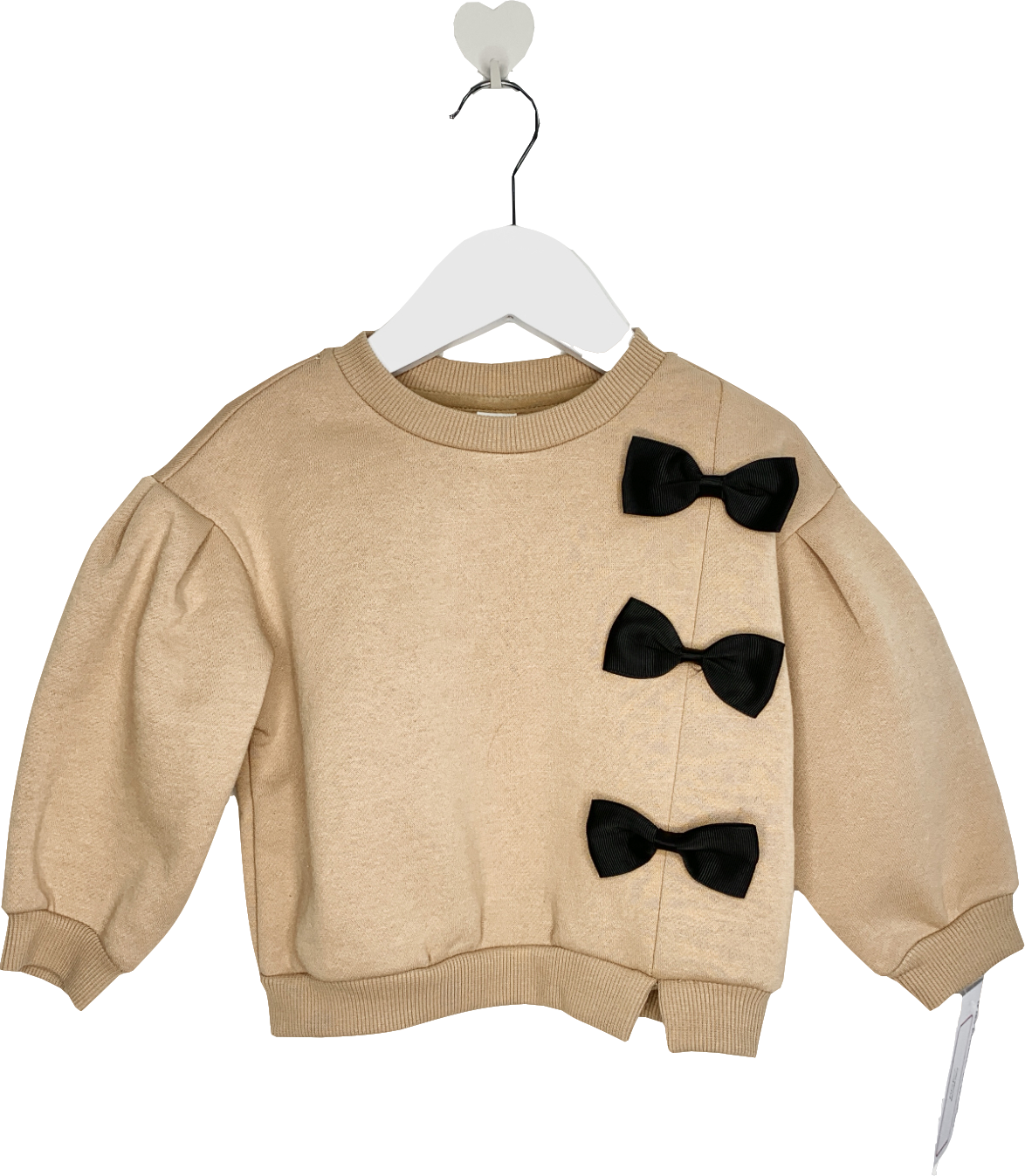 Beige Crew Neck Bow Detail Jumper 9-12 Months