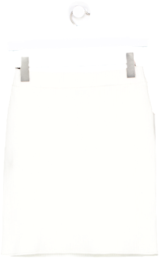 NA-KD White Rib Knitted Midi Skirt  BNWT UK XS