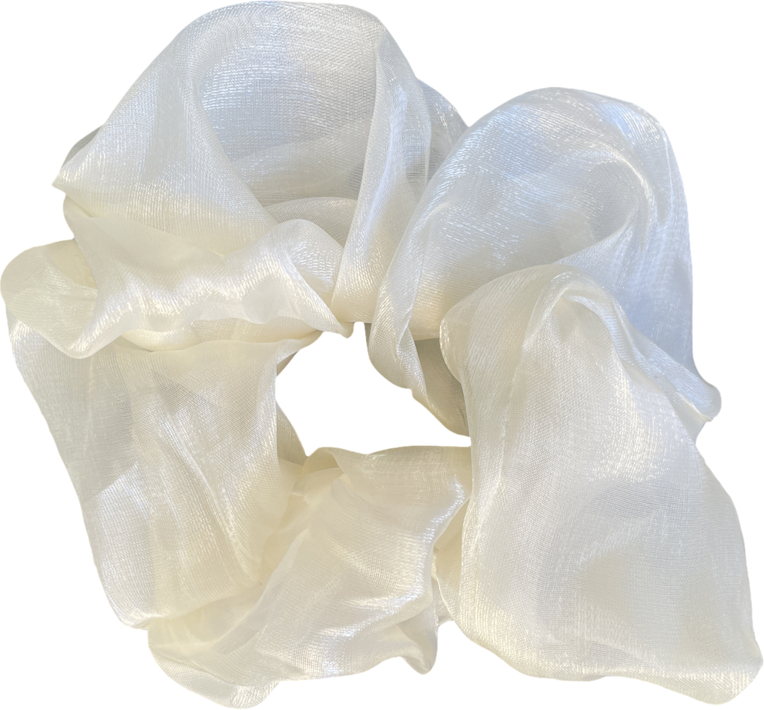 Cream Ivory Organza Oversize Hair Scrunchie One Size