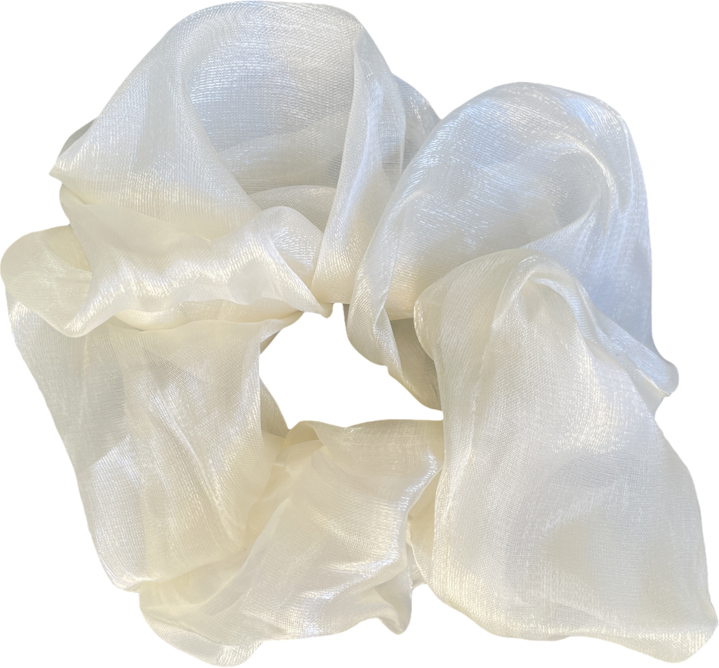 Cream Ivory Organza Oversize Hair Scrunchie