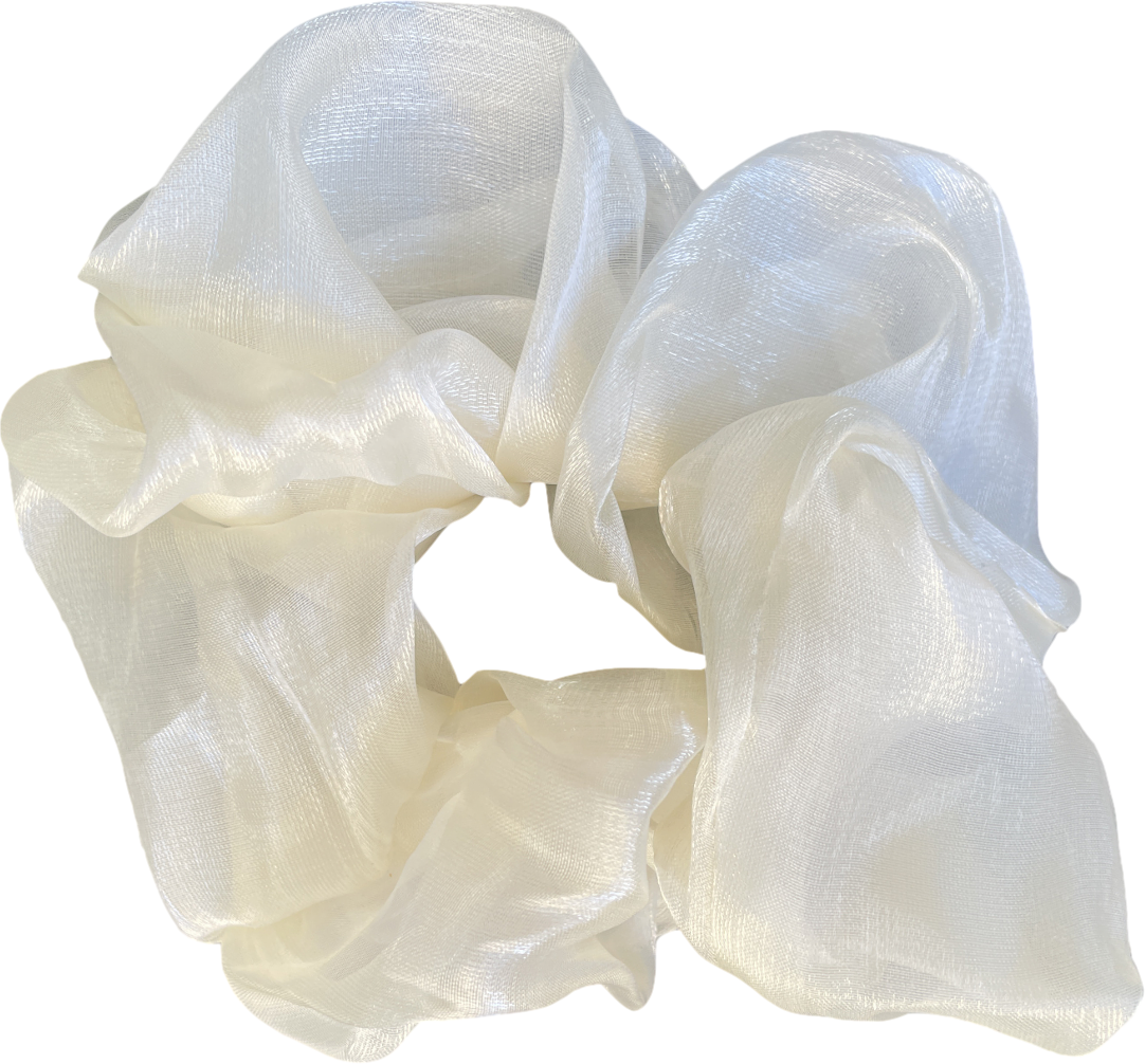 Cream Ivory Organza Oversize Hair Scrunchie