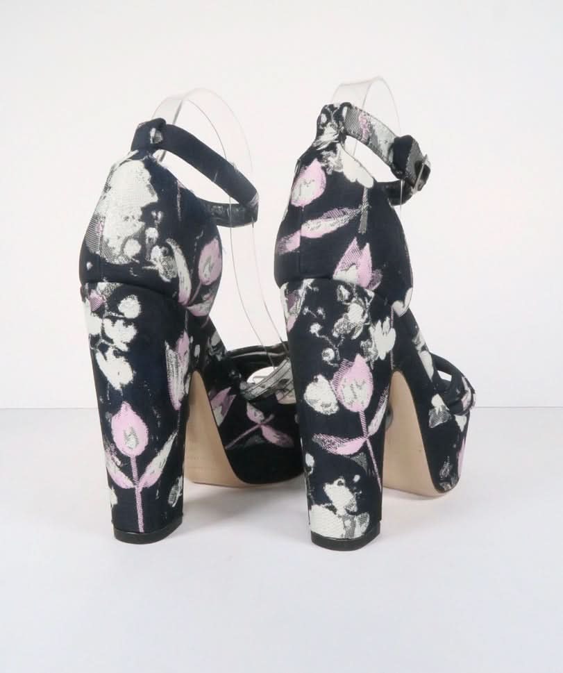 NICHOLAS KIRKWOOD BLUE 'JACQUARD' PLATFORM Strap SANDAL UK 3.5