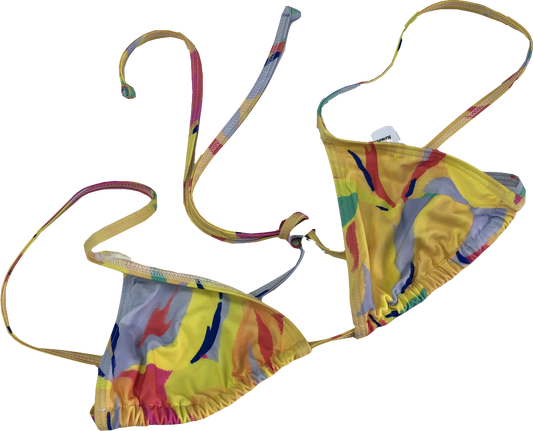 snrklbr Yellow Vice Triangle Tie Bikini Top One Size
