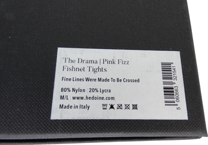 hedoine Pink Fizz The Drama Firming Seamless Fishnet Tights BNIB UK M/L