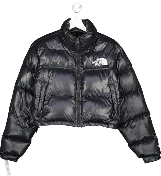 The North Face Black Down Filled Cropped Jacket UK L