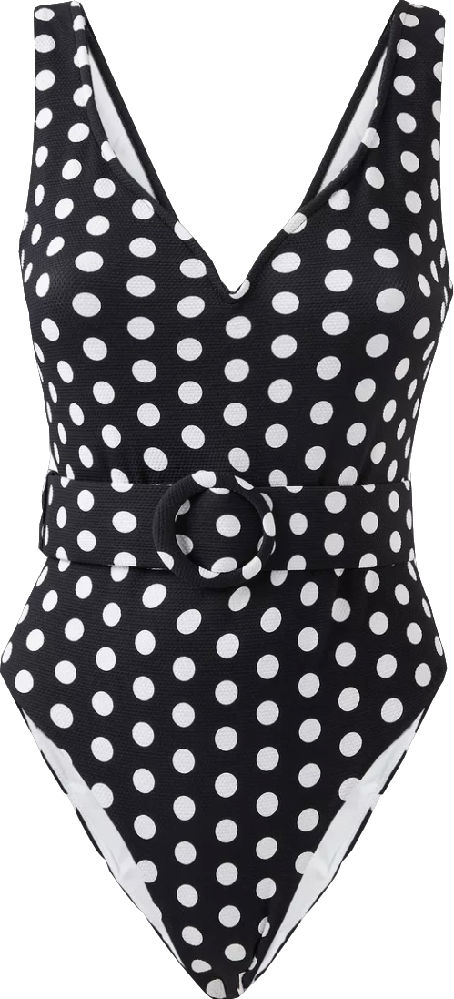 Alexandra Miro Black Kamala Belted One-piece Swimsuit UK S