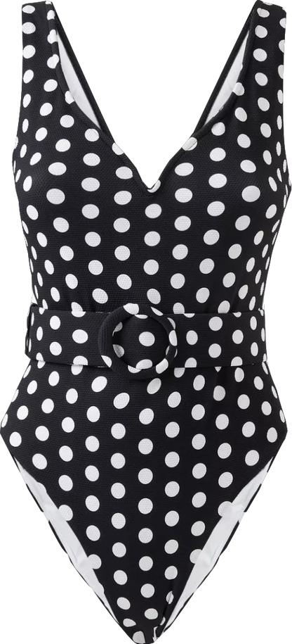 Alexandra Miro Black Kamala Belted One-piece Swimsuit UK S