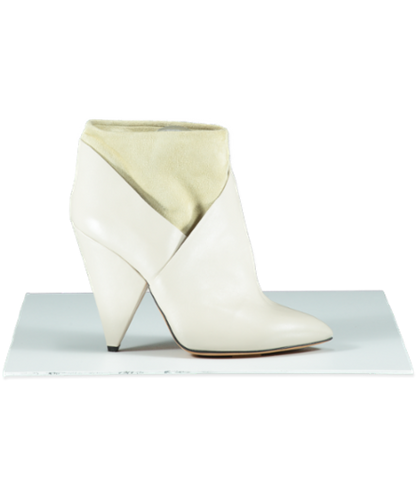 IRO Beige Leather Slouch Ankle Boots UK 7 EU 40 👠 - 7312275046590_Front_Reliked.png