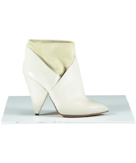 IRO Beige Leather Slouch Ankle Boots UK 7 EU 40 👠 - 7312275046590_Front_Reliked.png