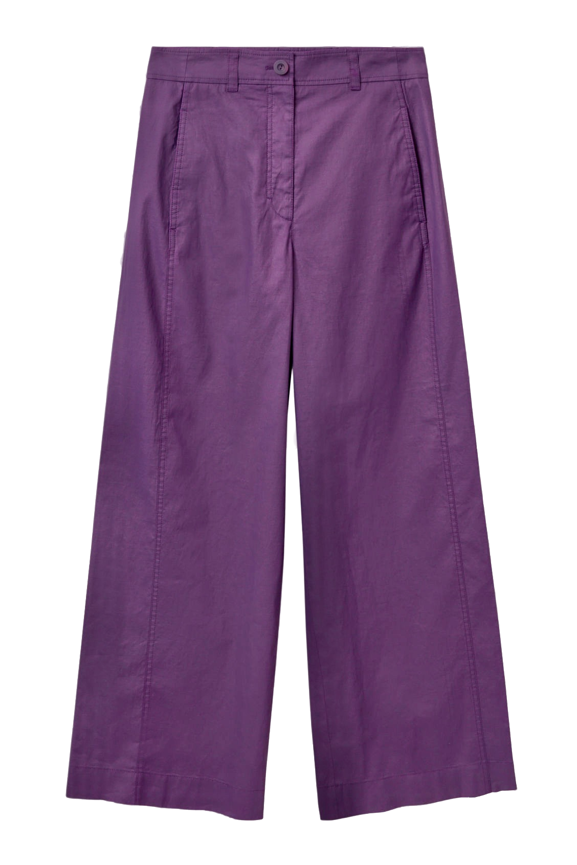 cos High-waisted Wide-leg Linen Trousers In Purple BNWT UK 6