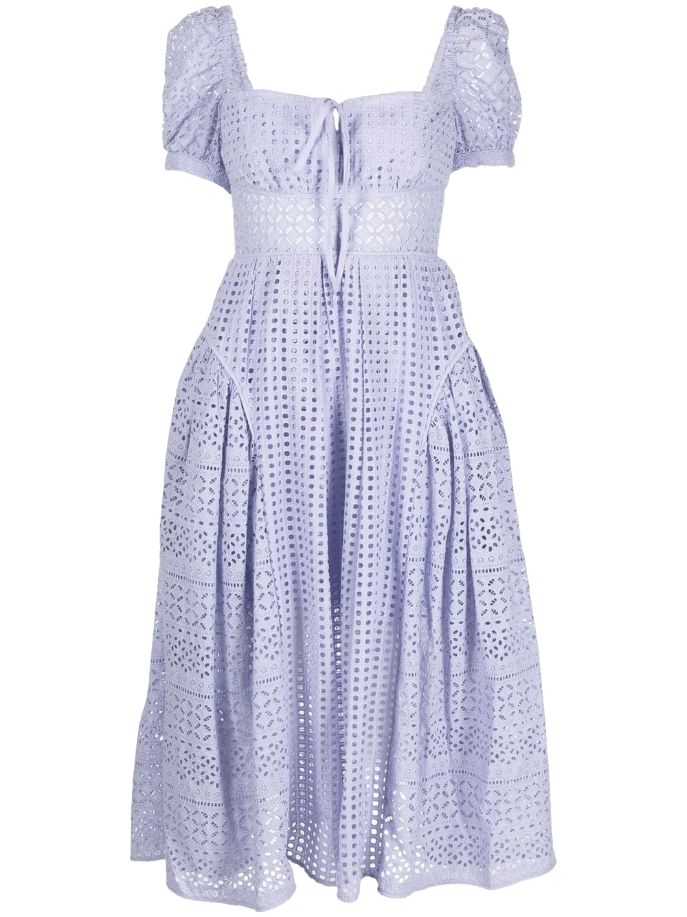 Self-Portrait Purple Soft Lilac Broderie Midi Dress BNWT UK 6