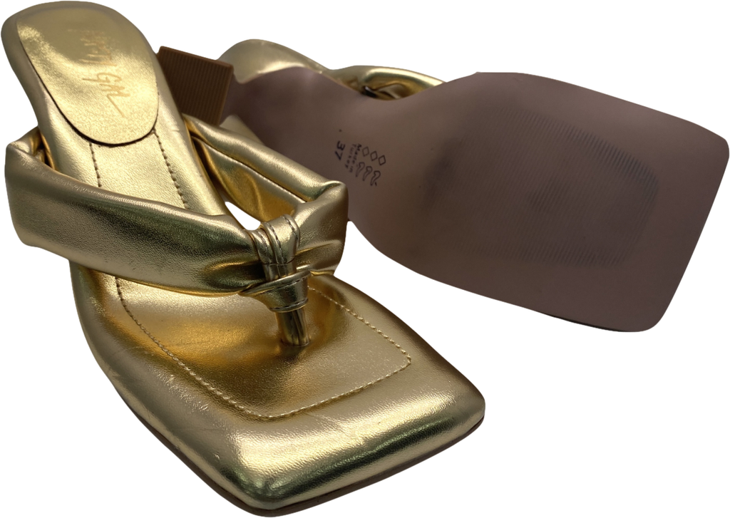 Nasty Gal Metallic Heeled Sandals UK 4