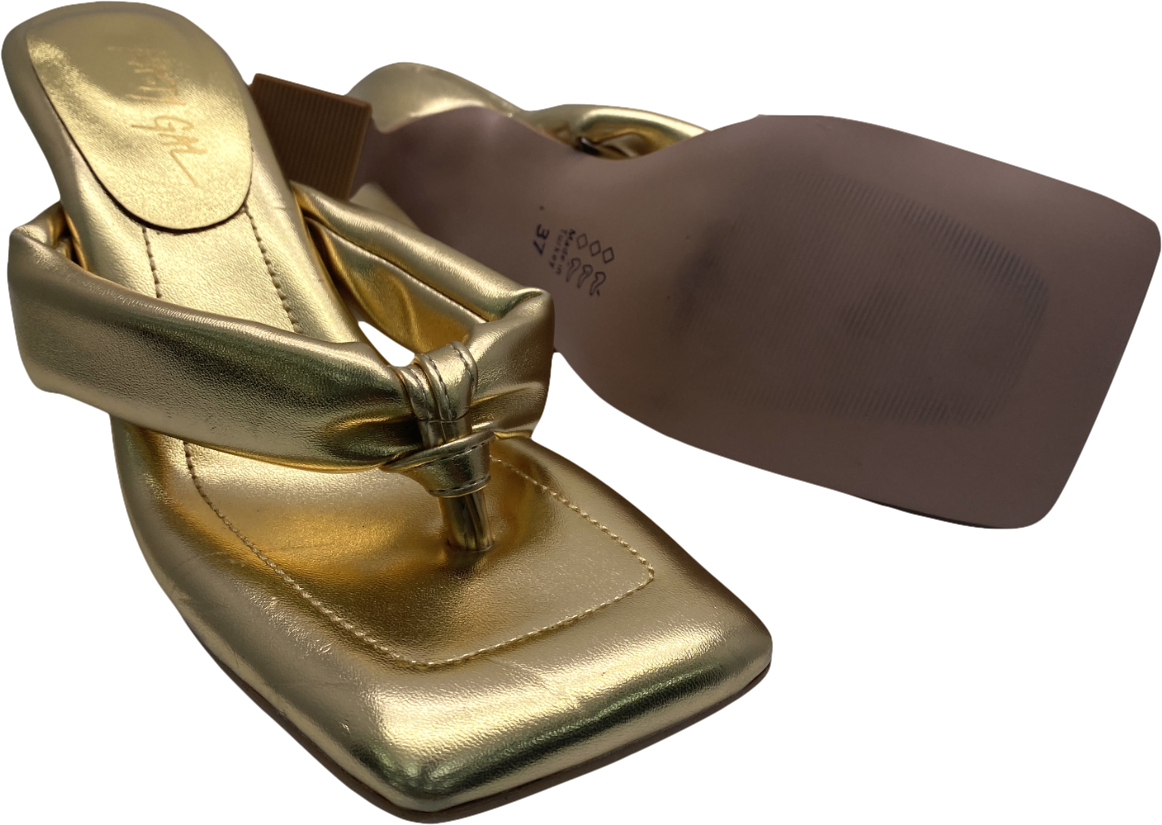 Nasty Gal Metallic Heeled Sandals UK 4