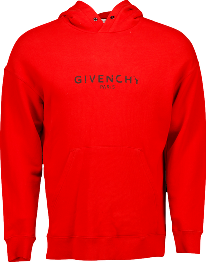 GIvenchy Red Fading Logo Hoodie UK XS