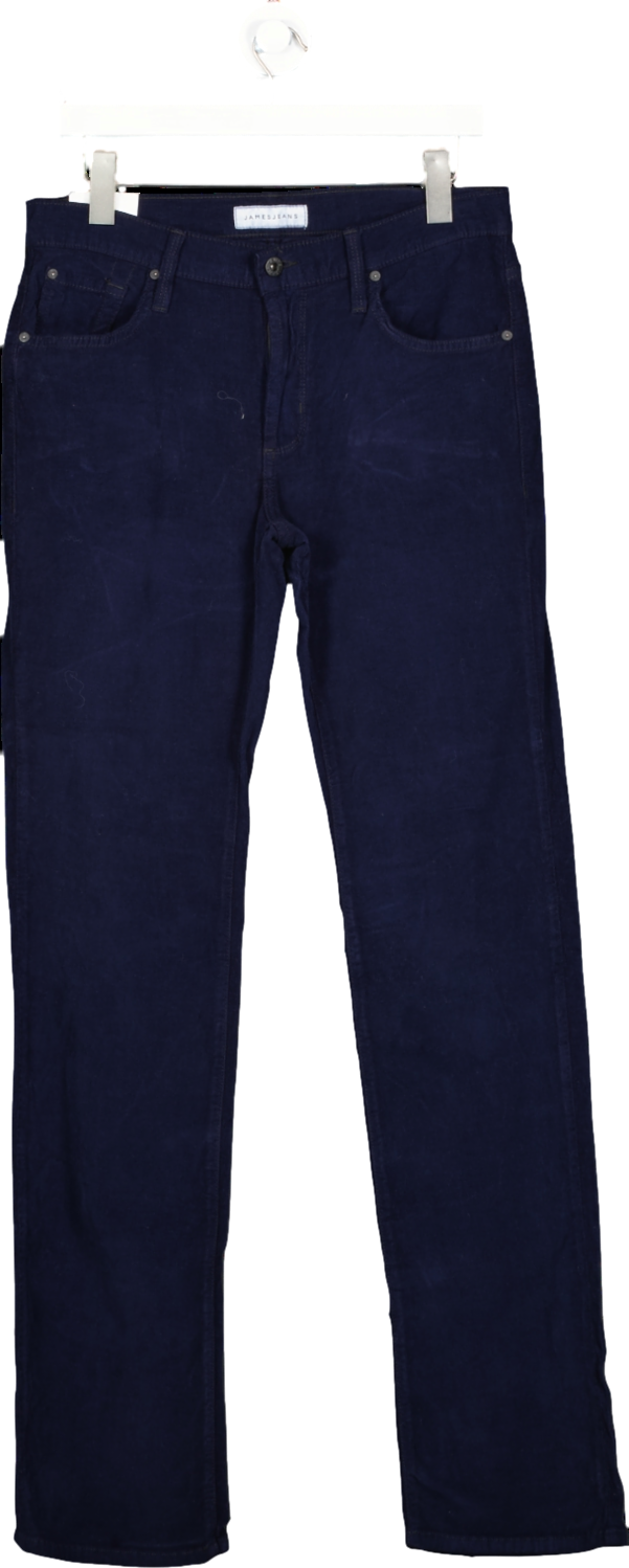 James Jeans Blue Hunter High Rise Straight Leg Dark Royal Cord Jeans W25