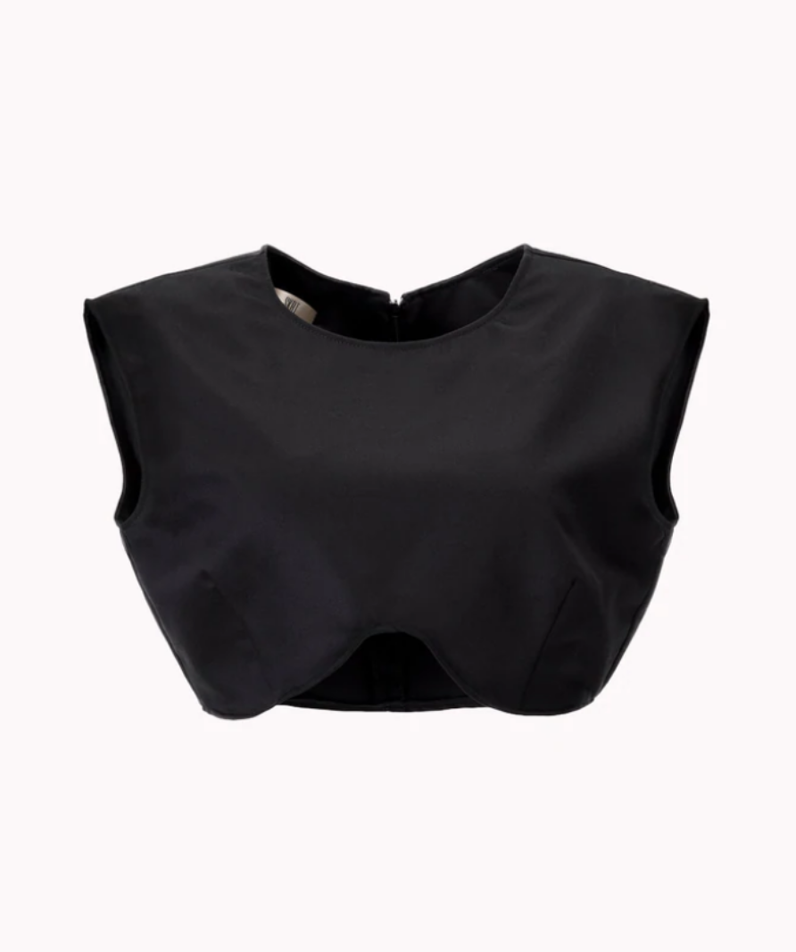 SKRT Black Milla Cropped Top UK XS