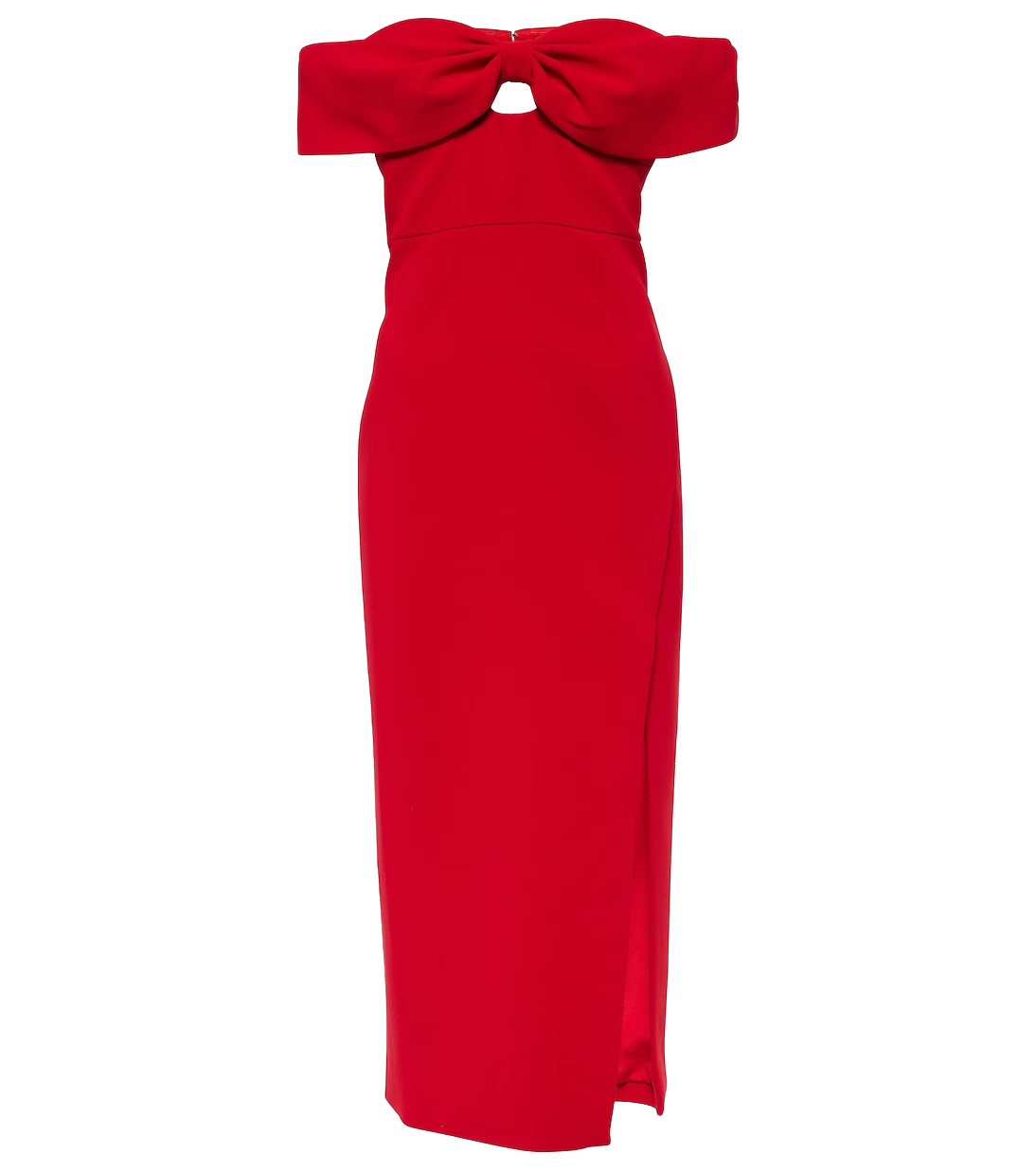 Self-Portrait Red Crepe Off Shoulder Bow Midi Dress BNWT UK 10