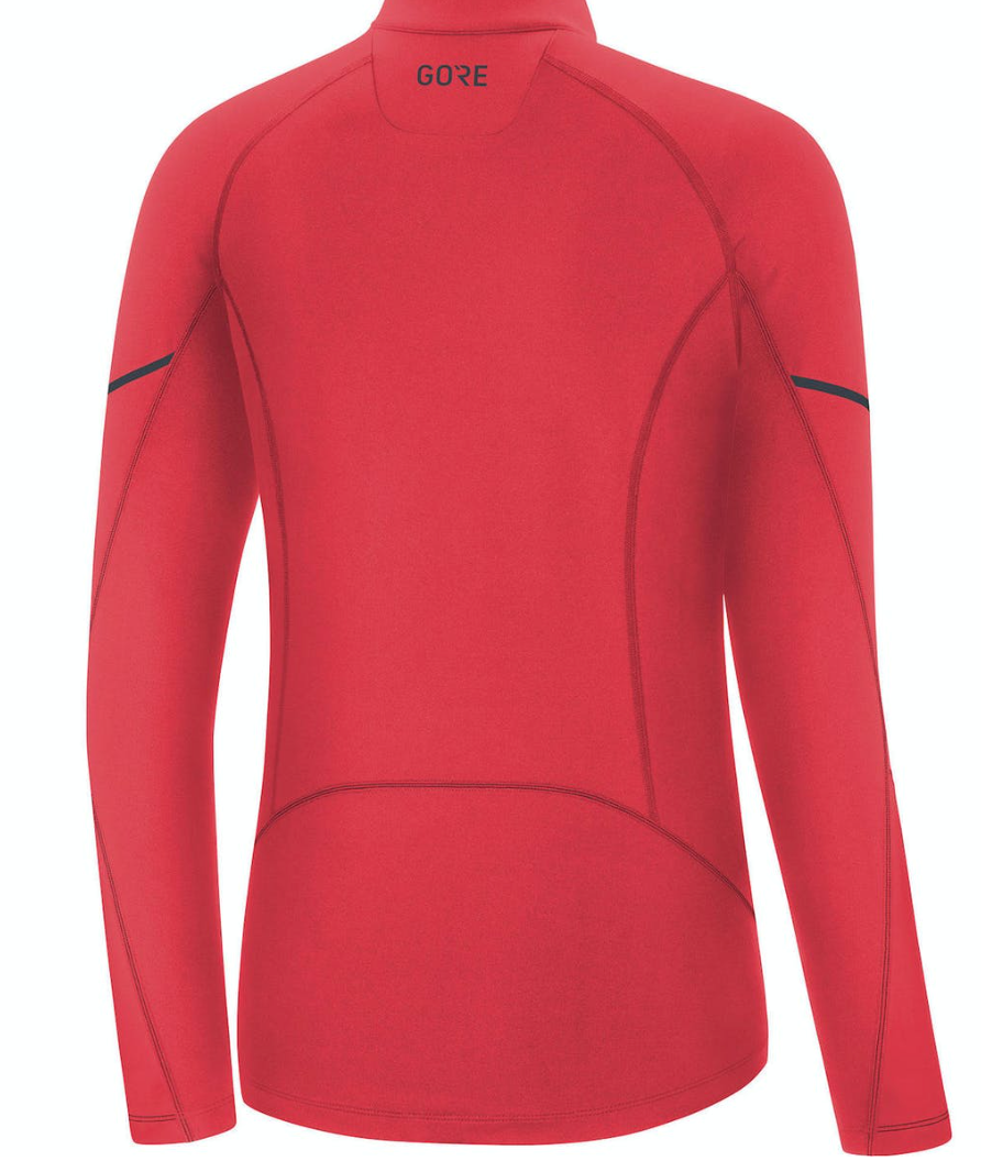 GORE red mid long sleeve zip shirt UK S
