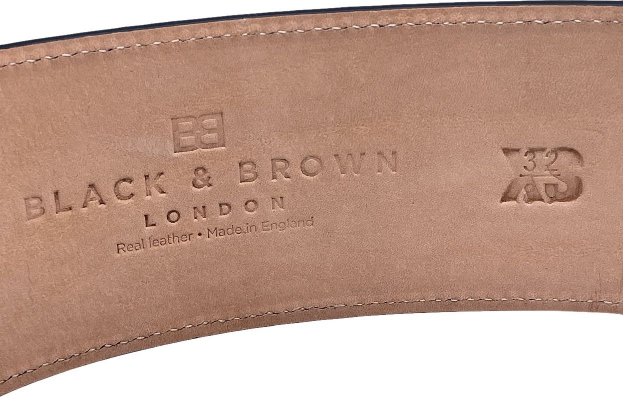 black & Brown London Brown Maria Wide Croc Patent Belt UK XS