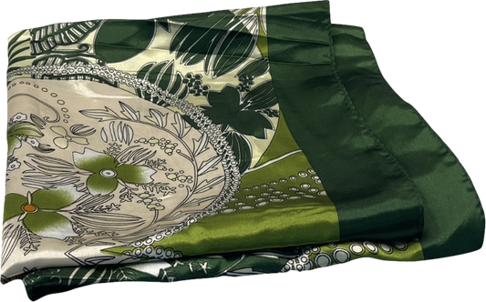Green Satin Paisley Handkerchief One Size