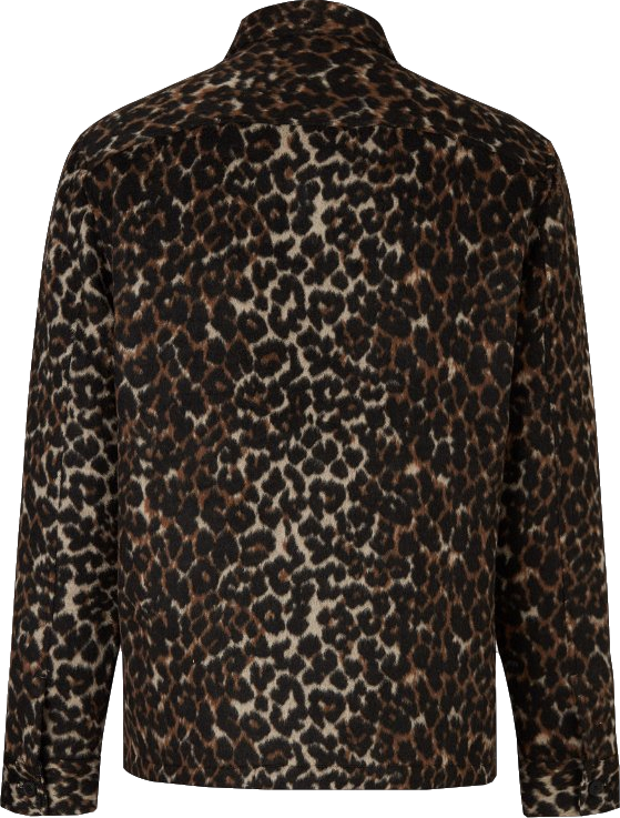 AllSaints Brown Wool Blend Laurier Leopard Shirt BNWT UK M