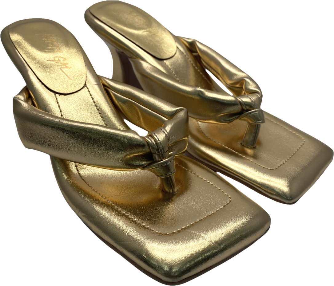 Nasty Gal Metallic Heeled Sandals UK 4