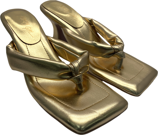 Nasty Gal Metallic Heeled Sandals UK 4