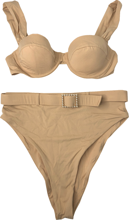 WeWoreWhat Nude Claudia Bikini Top And Emily Bikini Bottoms UK S