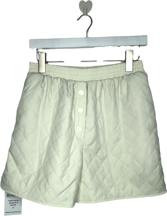 Lattelier Cream Cotton Padded Shorts UK 10