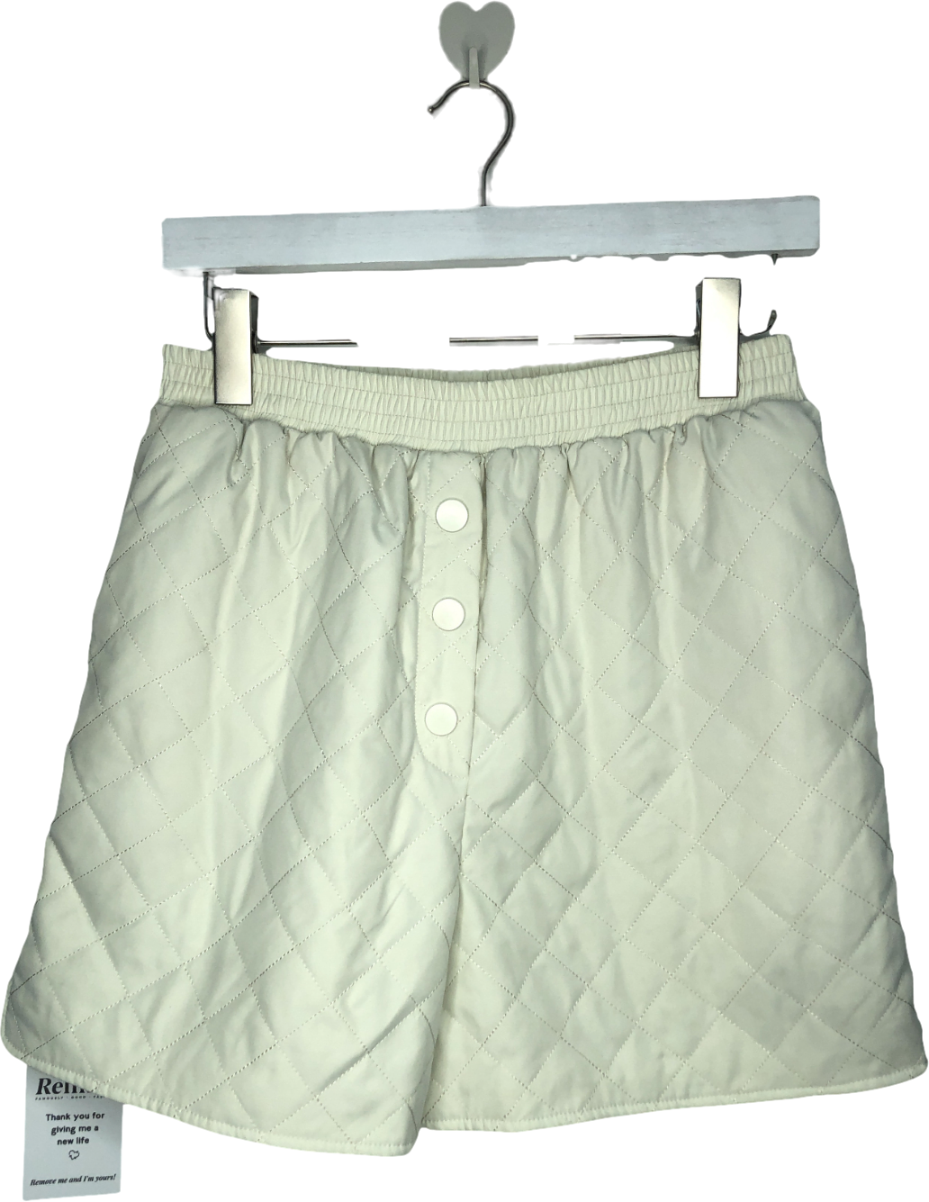 Lattelier Cream Cotton Padded Shorts UK 10