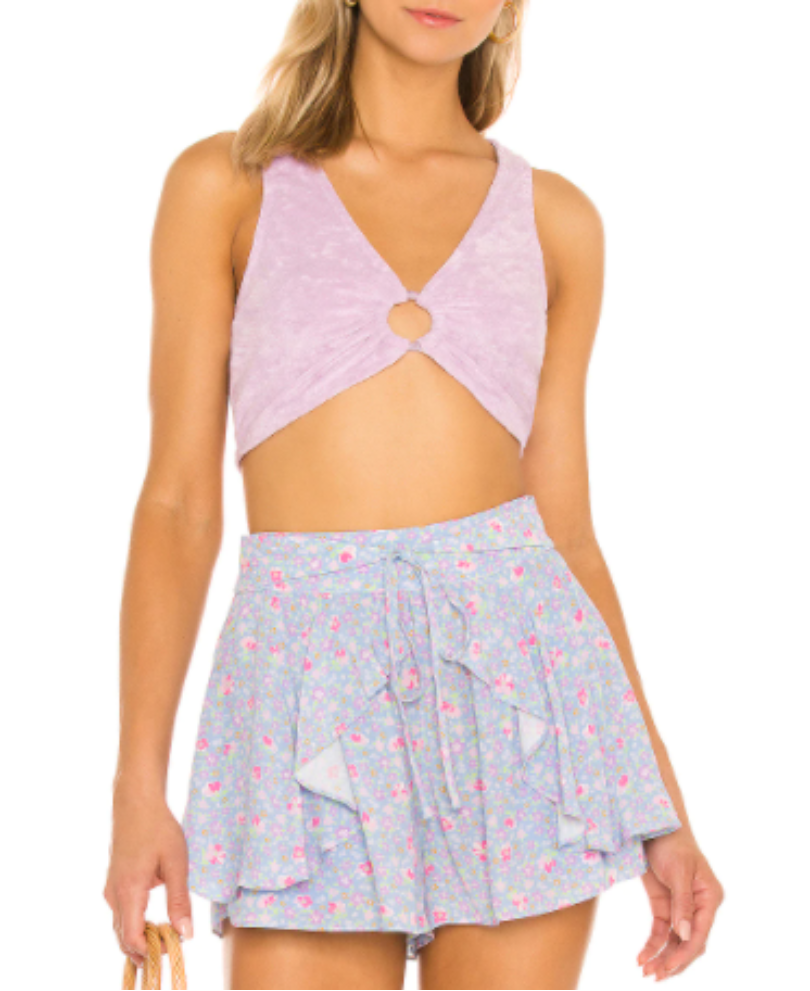 Majorelle purple towel crop top UK S