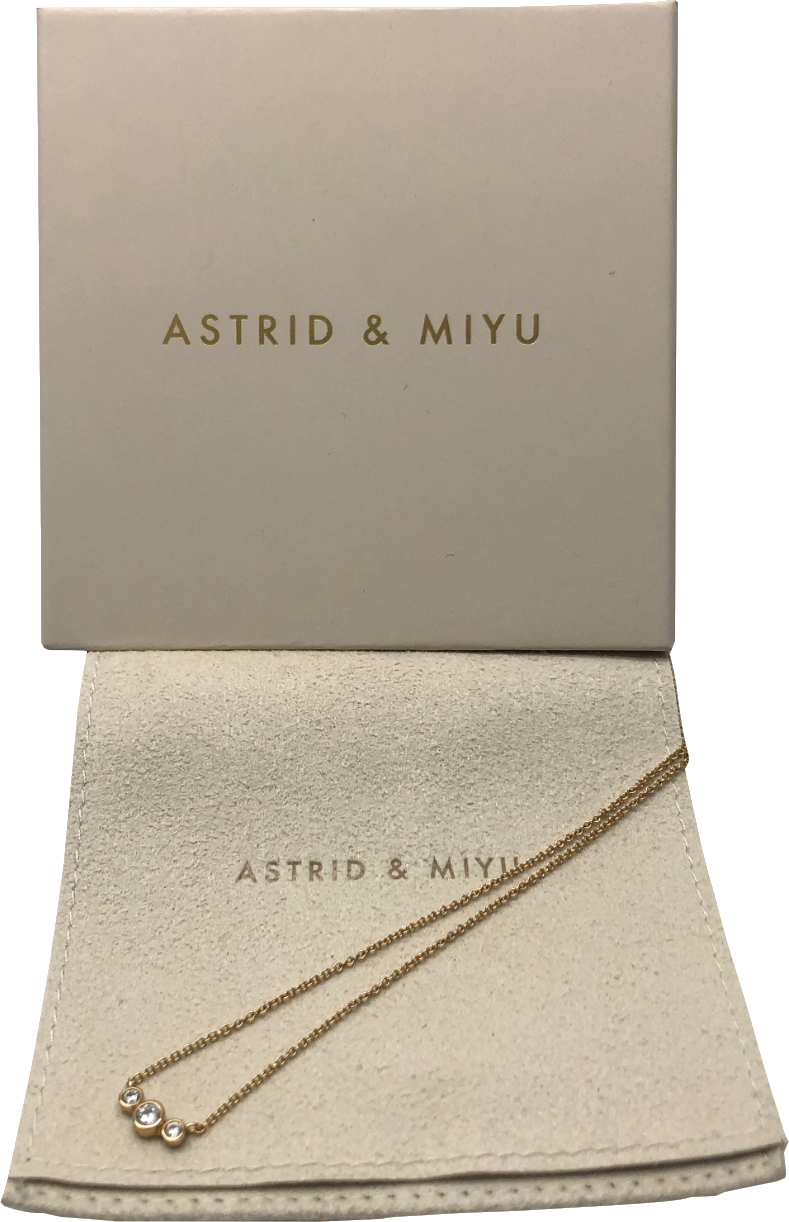 Astrid & Miyu  18k gold plated Crystal Cluster Necklace  BNIB