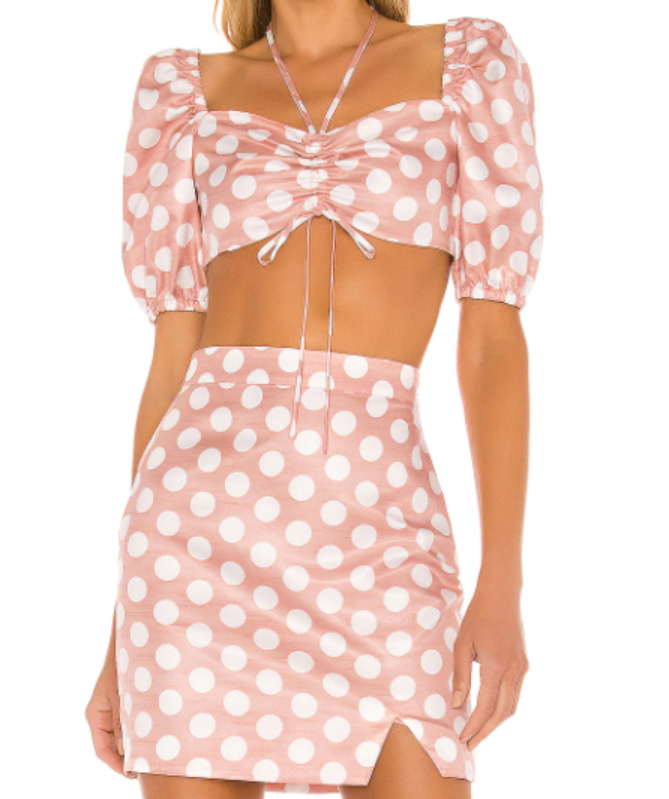 CAMILA COELHO PINK HUGO MINI SKIRT UK M