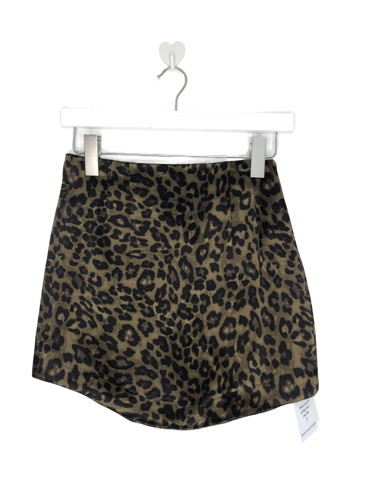 ZARA Green Satin Effect Leopard Print Mini Skirt UK XS