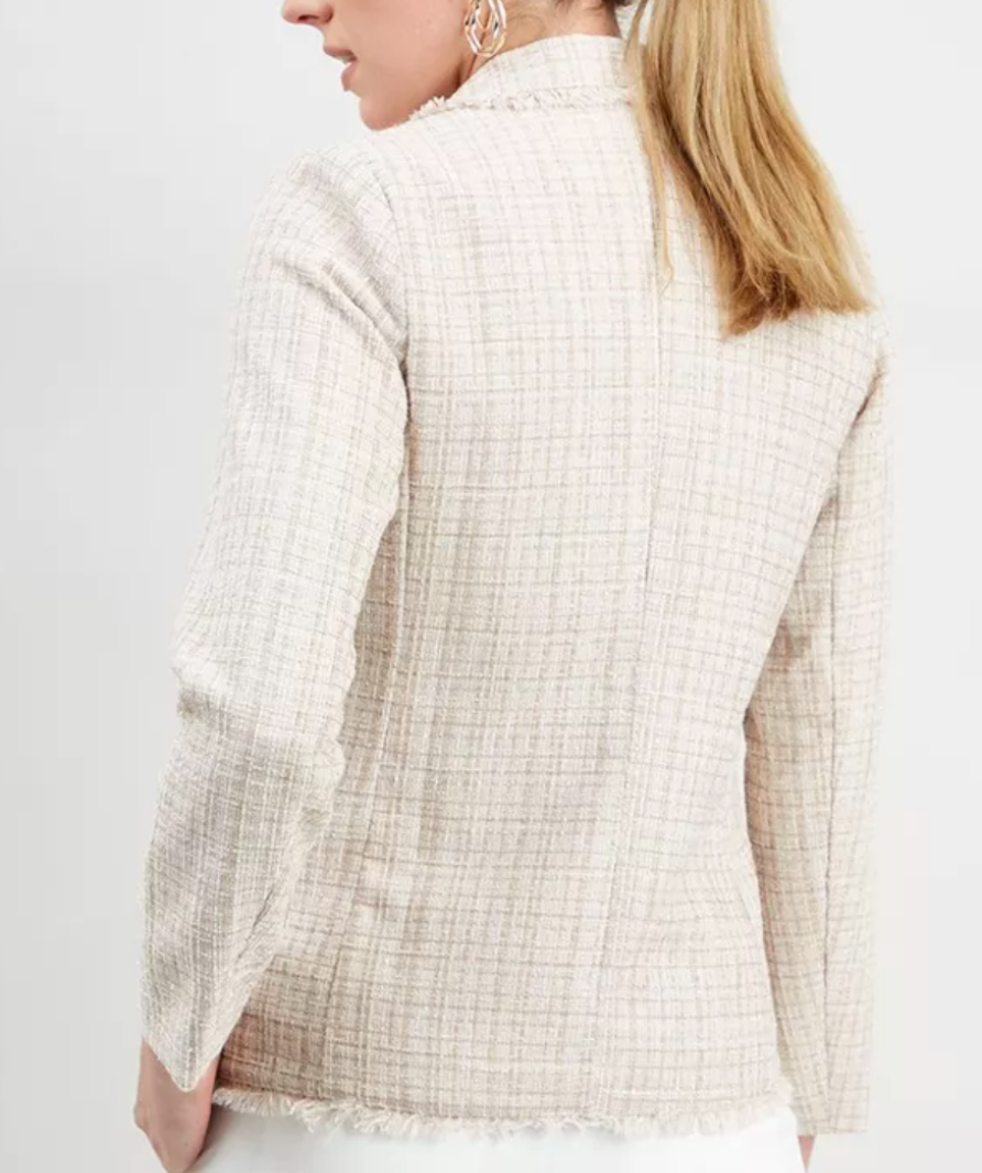 Wallis Ivory Frayed Edge Boucle Jacket UK S