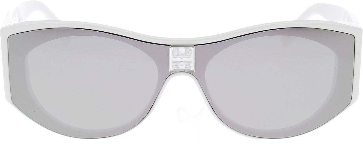 GIvenchy White 4gem Mirror Sunglasses in case