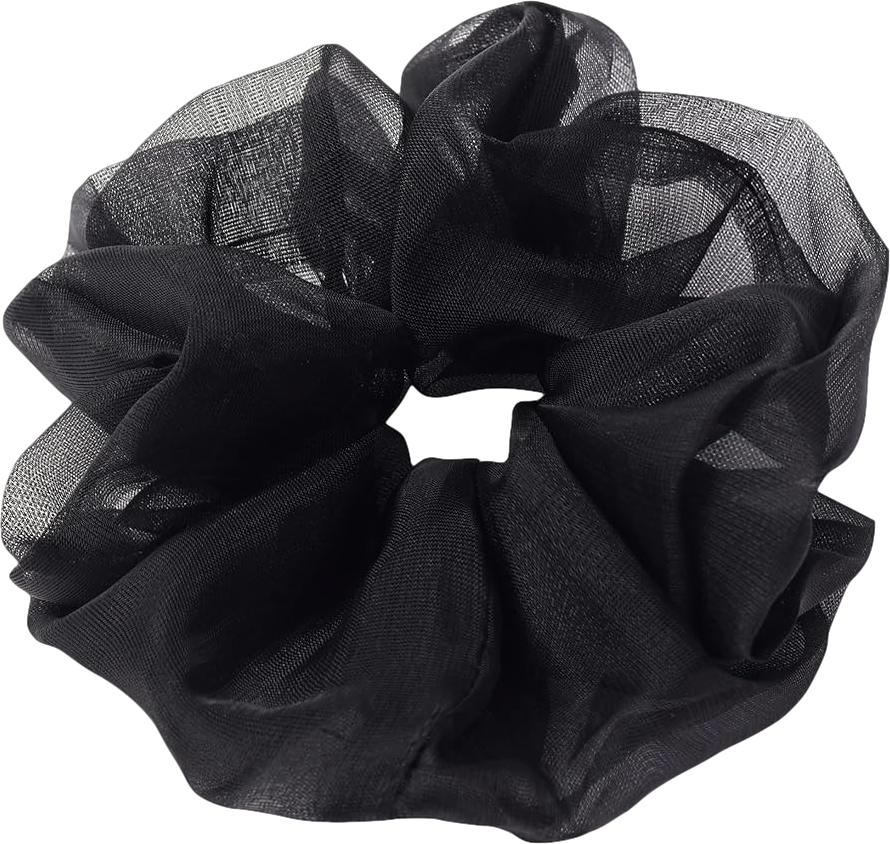Black Organza Oversize Hair Scrunchie One Size