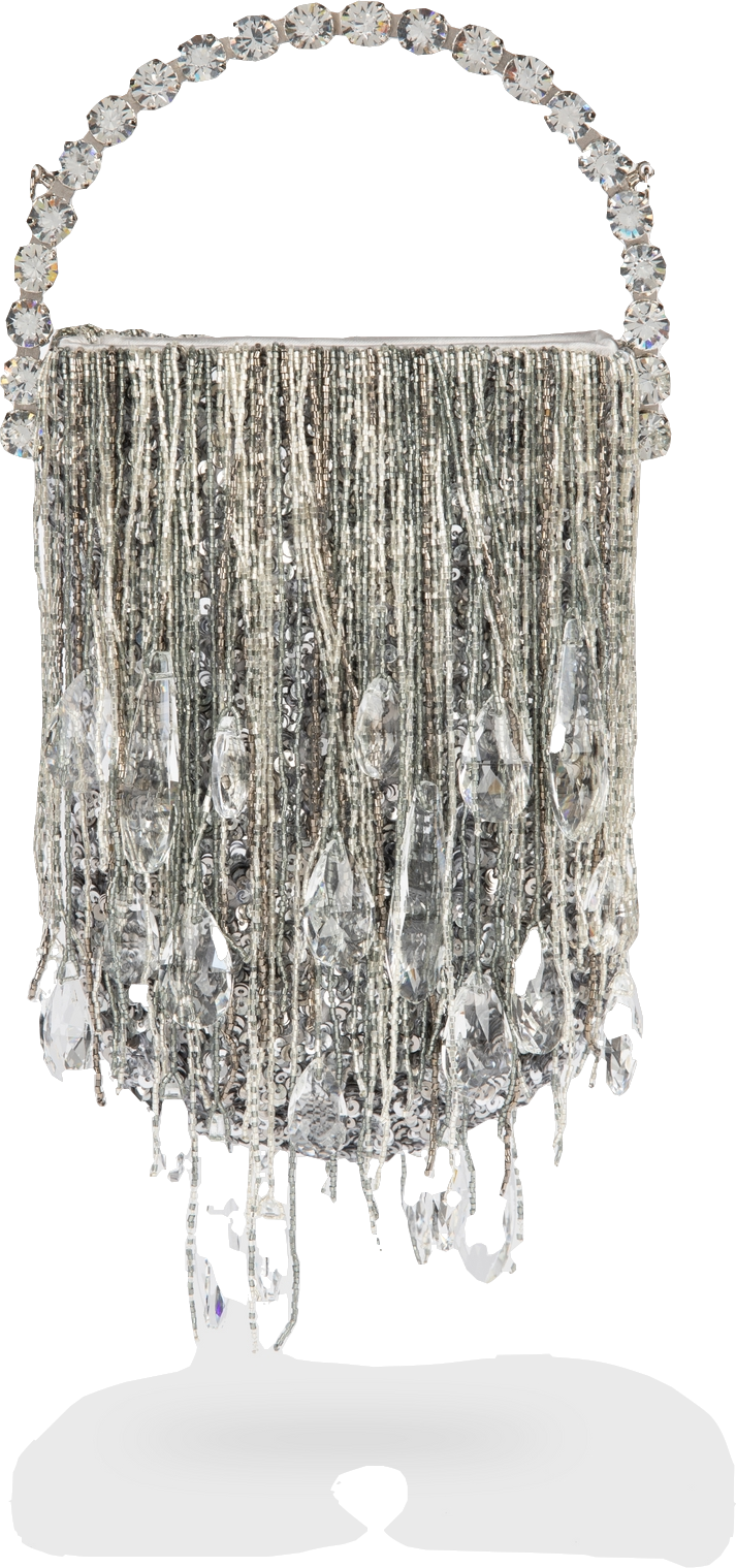 L'alingi Metallic Silver Crystals Micro Fringe Eternity One Size