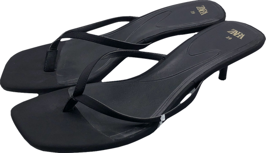ZARA Black Strappy Heeled Sandals UK 6 EU 39 👠
