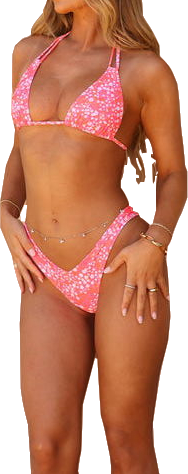 Kulani kinis Orange Twin Strap Bralette Bikini Top UK L