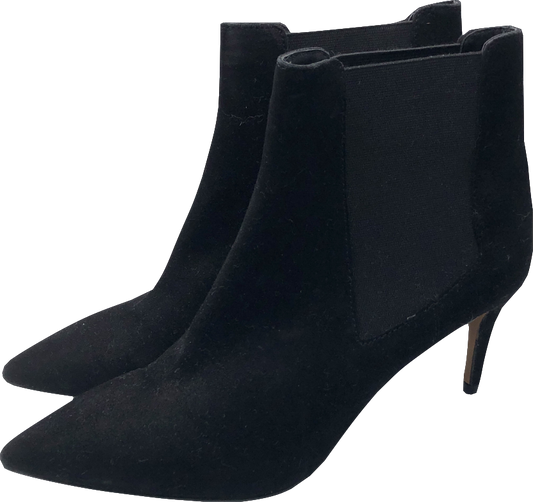 The White Company Black Heeled Suede Boots UK 8 EU 41 👠
