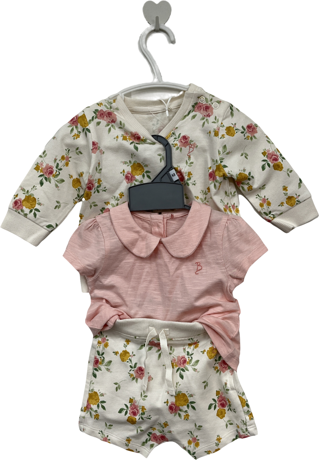 George Cream X billie Faiers Floral Print T Shirt, Sweatshirt And Shorts 0-3 Months