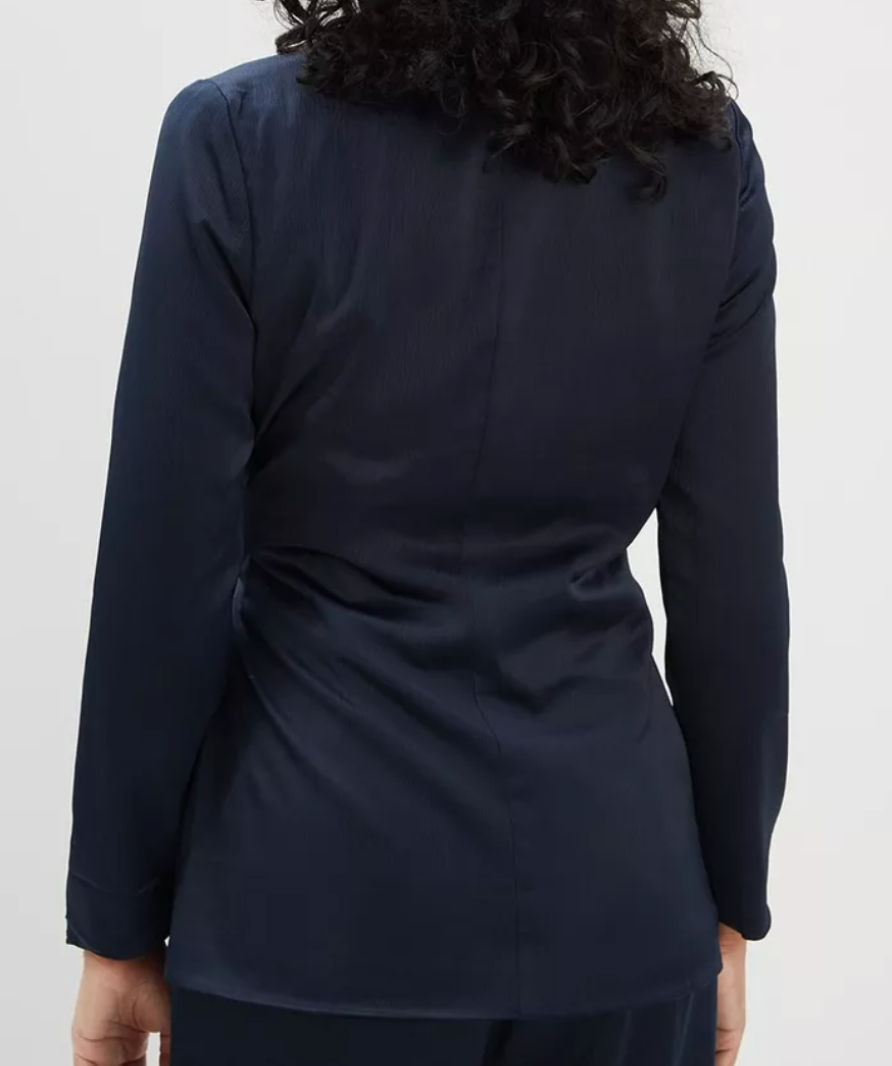 Dorothy Perkins Midnight Blue Satin Self Tie Blazer UK 8