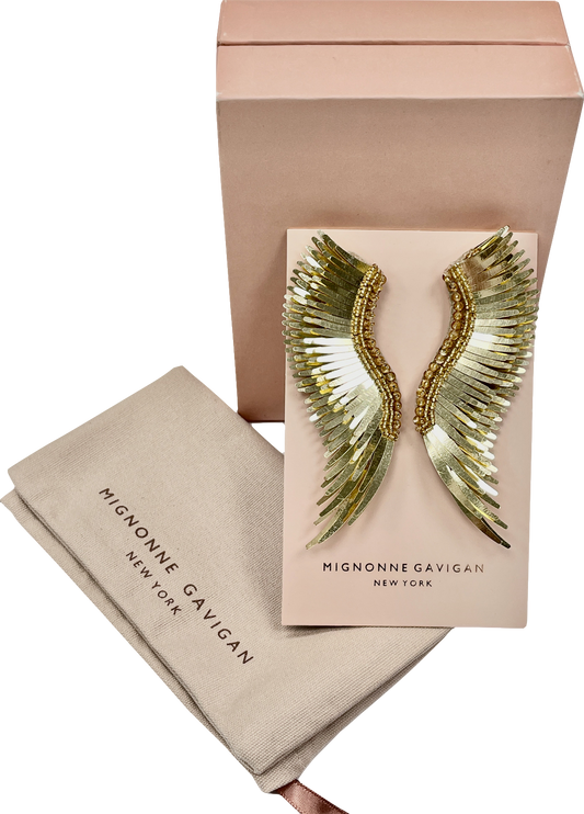 Mignonne Gavigan Gold Madeline Angel Wing Earrings BNIB